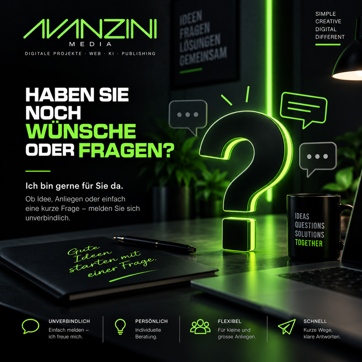 Visual für Fragen und persönliche Beratung